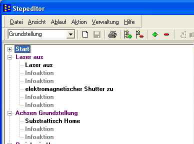 Ansicht Stepeditor